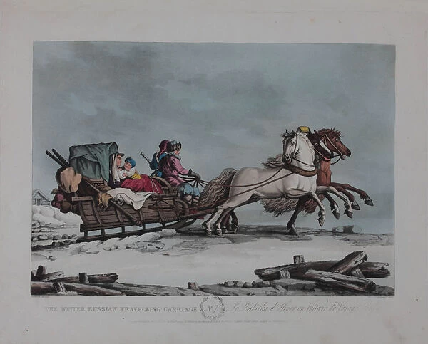 The Winter Russian Travelling Carriage, 1810s. Artist: Dubourg, Matthew (active 1786-1838)