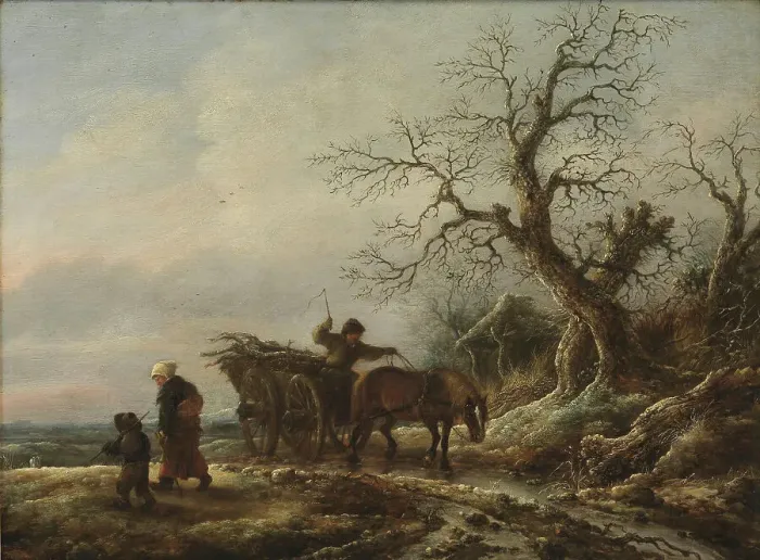 Framed Print : A Winter Scene, 1636-1649. Creator: Isaac van Ostade Framed Print : A Winter Scene, 1636-1649. Creator: Isaac van Ostade