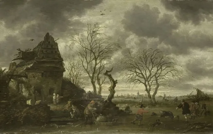 Framed Print : Winter scene, 1660-1702. Creator: Salomon Rombouts Framed Print : Winter scene, 1660-1702. Creator: Salomon Rombouts