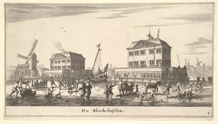 Framed Print : Winter Scene at the Blockhouse in Amsterdam, 17th century. Creator: Reinier Zeeman Framed Print : Winter Scene at the Blockhouse in Amsterdam, 17th century. Creator: Reinier Zeeman