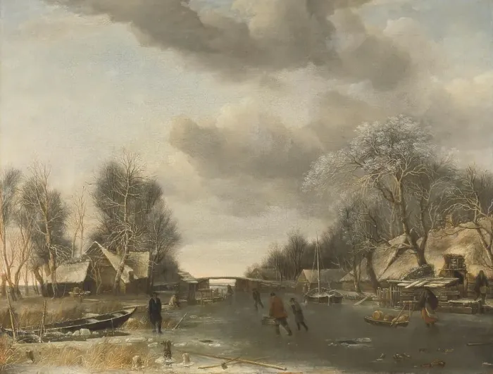 Framed Print : Winter Scene, c.1652-c.1653. Creator: Jan van de Cappelle Framed Print : Winter Scene, c.1652-c.1653. Creator: Jan van de Cappelle