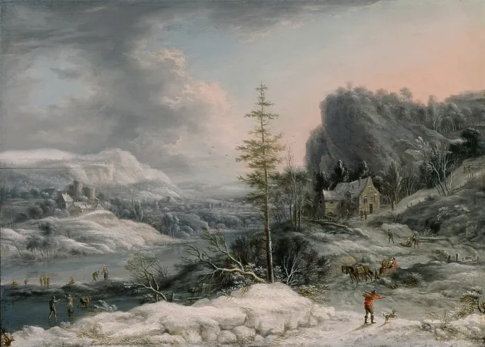 Framed Print : A Winter Scene, c1700. Creator: Jan Griffier I Framed Print : A Winter Scene, c1700. Creator: Jan Griffier I