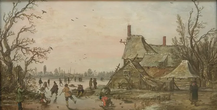 Framed Print : Winter Scene at a Farm, 1623-1626. Creators: Jan van Goyen, Esaias van de Velde Framed Print : Winter Scene at a Farm, 1623-1626. Creators: Jan van Goyen, Esaias van de Velde