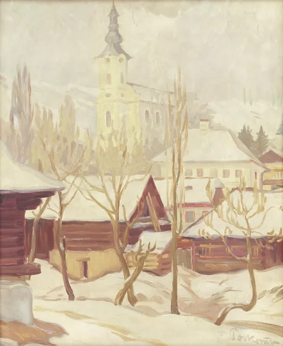 Framed Print : Winter scene in Helpa, 1936. Creator: Stefan Polkorab Framed Print : Winter scene in Helpa, 1936. Creator: Stefan Polkorab