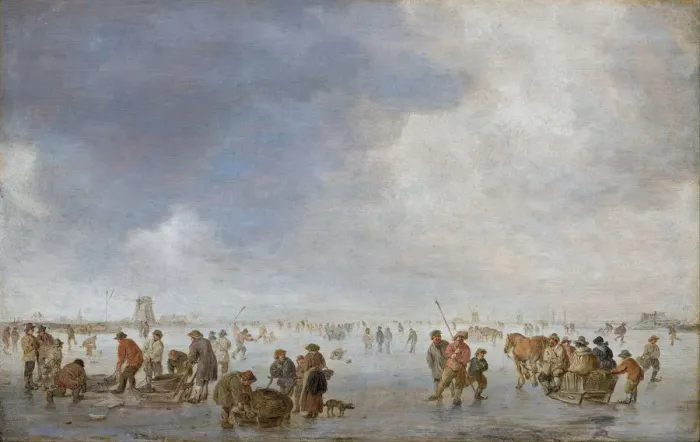 Framed Print : Winter Scene on the Ice. Artist: Goyen, Jan Josefsz, van (1596-1656) Framed Print : Winter Scene on the Ice. Artist: Goyen, Jan Josefsz, van (1596-1656)