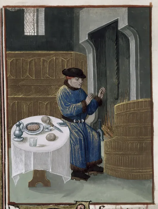 Framed Print : Winter scene indoors, 1473-1483? Creator: Unknown