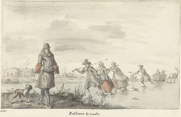 Winter scene at De Kalkoven in Zwolle, 1661-1693. Creator: Gerrit Grasdorp