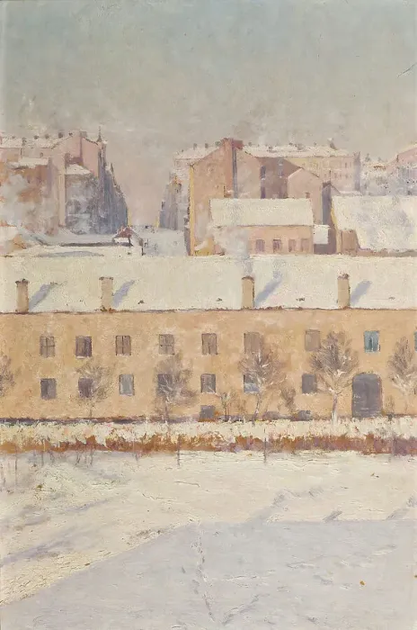 Framed Print : A Winter Scene. Motif from Southern Stockholm, 1886. Creator: Knut Axel Lindman Framed Print : A Winter Scene. Motif from Southern Stockholm, 1886. Creator: Knut Axel Lindman