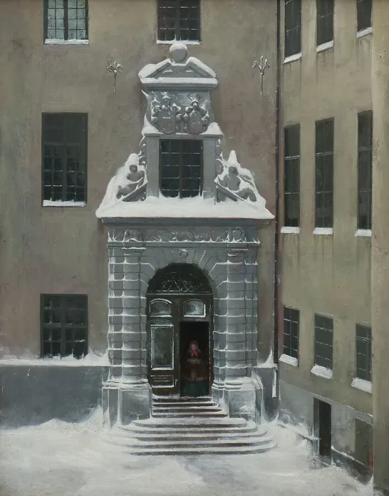 Framed Print : Winter Scene from the Present Foreign Office, Stockholm, mid 19th century. Creator: Karl Stefan Bennet Framed Print : Winter Scene from the Present Foreign Office, Stockholm, mid 19th century. Creator: Karl Stefan Bennet
