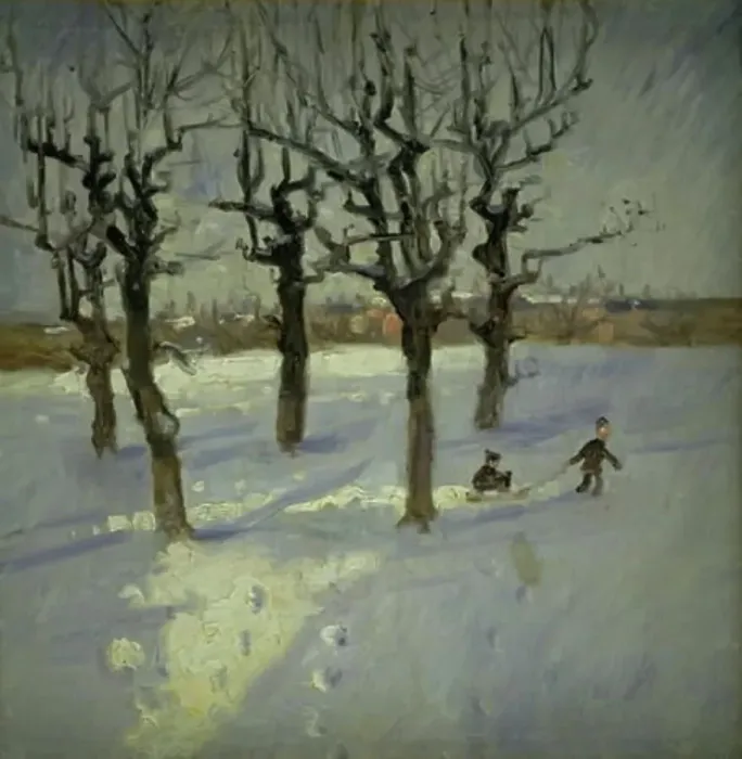 Framed Print : Winter Scene in a Suburb of Copenhagen, 1889-1899. Creator: Fridolin Johansen Framed Print : Winter Scene in a Suburb of Copenhagen, 1889-1899. Creator: Fridolin Johansen