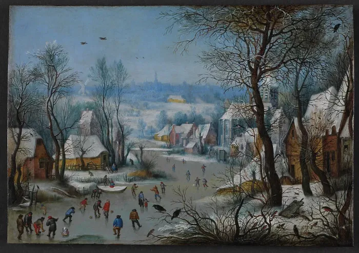 Framed Print : Winter Scenery, 1600-1614. Creator: Bruegel the Elder, Pieter, after (1526-1569) Framed Print : Winter Scenery, 1600-1614. Creator: Bruegel the Elder, Pieter, after (1526-1569)
