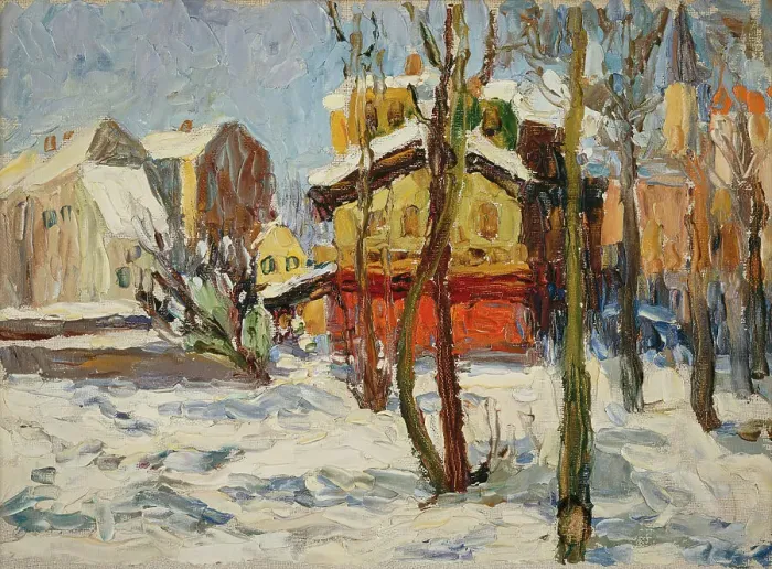 Framed Print : Winter in Schwabing, 1902. Creator: Kandinsky, Wassily Vasilyevich (1866-1944) Framed Print : Winter in Schwabing, 1902. Creator: Kandinsky, Wassily Vasilyevich (1866-1944)