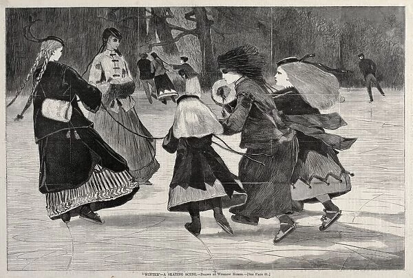 Winter - A Skating Scene, 1868. Creator: Winslow Homer (American, 1836-1910)