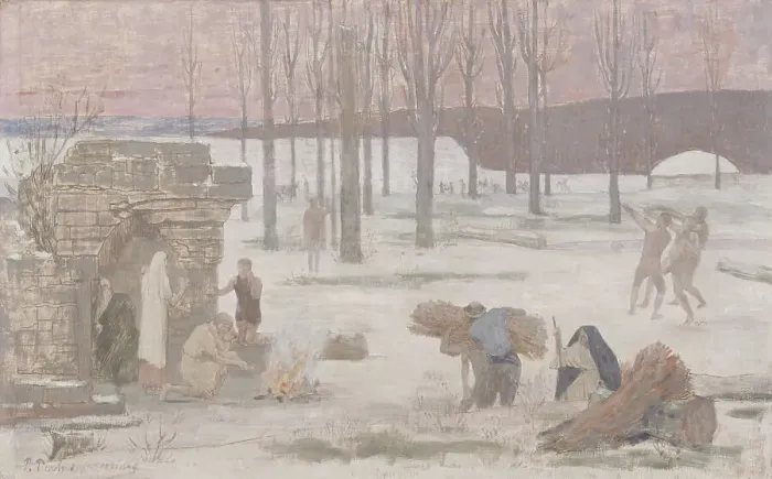 Framed Print : Winter, sketch for the Hôtel de Ville in Paris, between 1889 and 1892. Creator: Pierre Puvis de Chavannes Framed Print : Winter, sketch for the Hôtel de Ville in Paris, between 1889 and 1892. Creator: Pierre Puvis de Chavannes