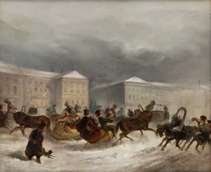 Framed Print : Winter Sleigh Rides, 19th century Framed Print : Winter Sleigh Rides, 19th century