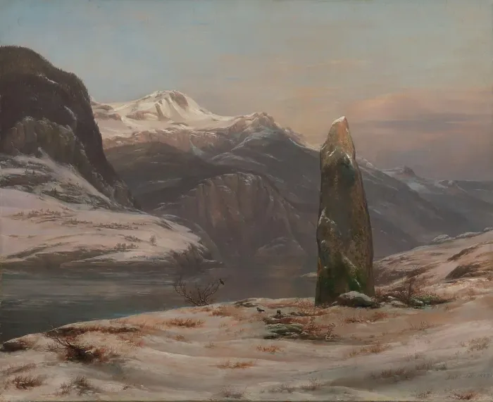 Framed Print : Winter at the Sognefjord, 1827. Creator: Johan Christian Dahl Framed Print : Winter at the Sognefjord, 1827. Creator: Johan Christian Dahl