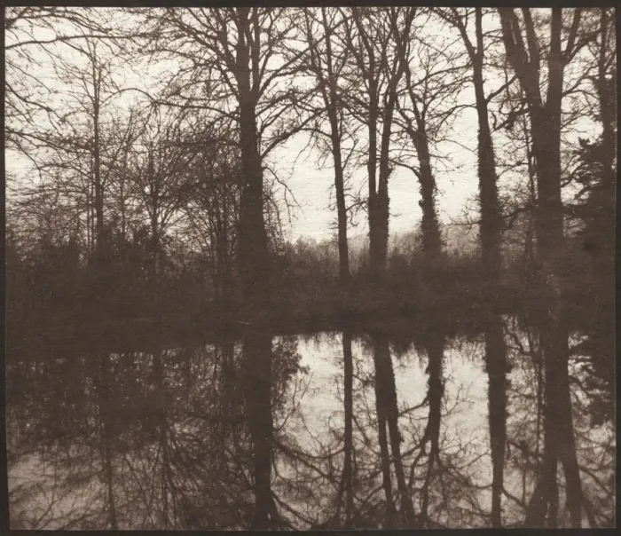 Framed Print : Winter Trees Reflected in a Pond, 1841-42. Creator: William Henry Fox Talbot (British, 1800-1877) Framed Print : Winter Trees Reflected in a Pond, 1841-42. Creator: William Henry Fox Talbot (British, 1800-1877)