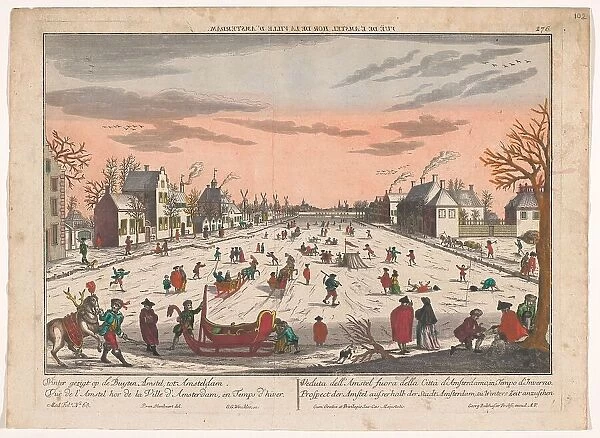 Winter view on the Amstel in Amsterdam, 1742-1801. Creator: Georg Gottfried Winckler