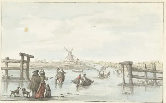 Framed Print : Winter view at Zwarte Water (Black Water) near Zwolle (?), 1661-1693. Creator: Gerrit Grasdorp Framed Print : Winter view at Zwarte Water (Black Water) near Zwolle (?), 1661-1693. Creator: Gerrit Grasdorp