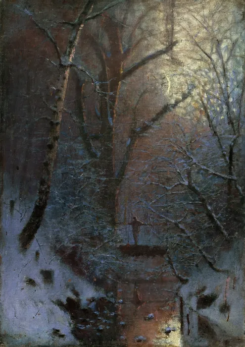 Framed Print : Winter. Winter Night, 1888. Creator: Ladislav Mednyanszky Framed Print : Winter. Winter Night, 1888. Creator: Ladislav Mednyanszky