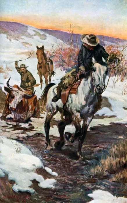 Framed Print : Winter Work for the Cowboys, 1906 (1908-1909) Framed Print : Winter Work for the Cowboys, 1906 (1908-1909)