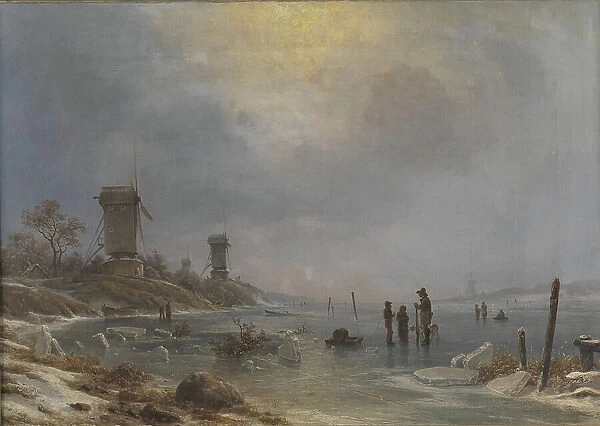 A winter's day by the Elbe, 1835-1873. Creator: Georg Emil Libert
