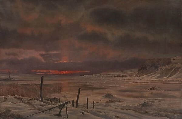A Winter's Evening by a Danish Fiord, 1875. Creator: Vilhelm Kyhn