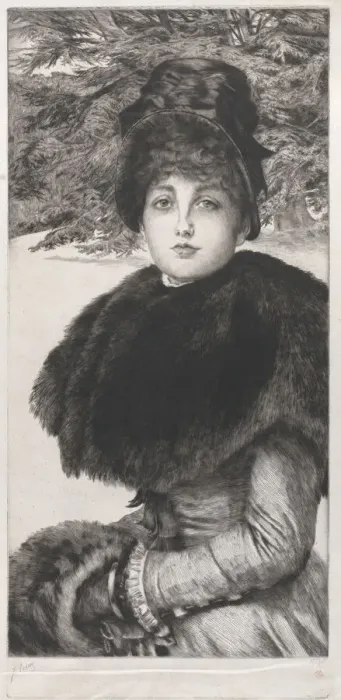 Framed Print : A Winters Walk, 1880. Creator: James Tissot Framed Print : A Winters Walk, 1880. Creator: James Tissot