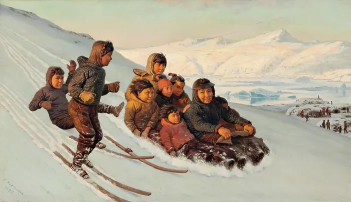 Framed Print : Wintertime in Greenland, 1875. Creator: Carl Rasmussen Framed Print : Wintertime in Greenland, 1875. Creator: Carl Rasmussen