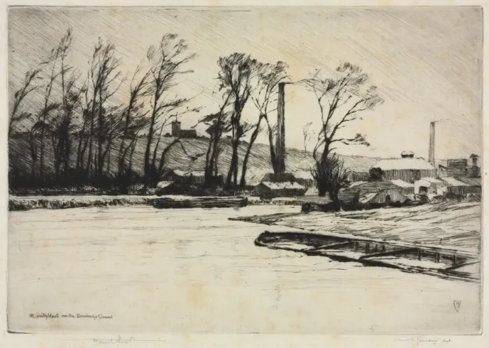 Framed Print : A Wintry Blast on the Stourbridge Canal, 1890 Framed Print : A Wintry Blast on the Stourbridge Canal, 1890