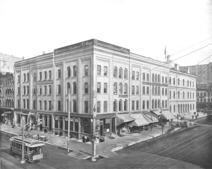 Framed Print : Wisconsin Street and Broadway, Milwaukee, Wisconsin, USA, c1900. Creator: Unknown Framed Print : Wisconsin Street and Broadway, Milwaukee, Wisconsin, USA, c1900. Creator: Unknown