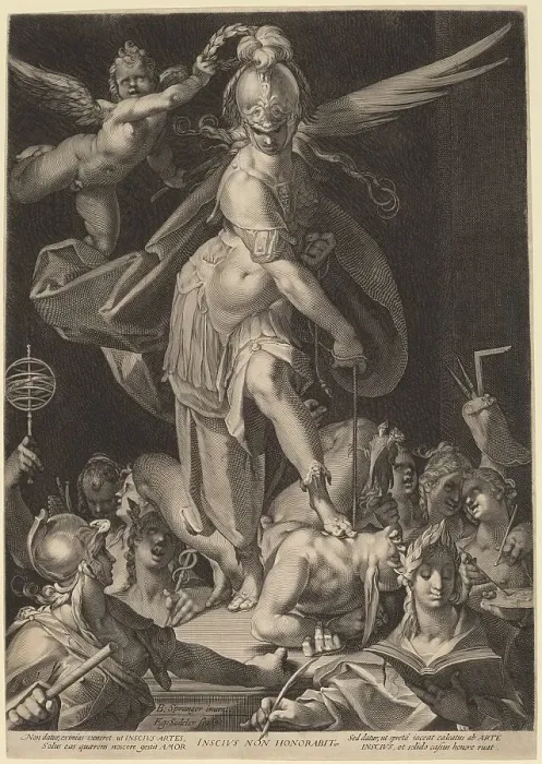 Framed Print : Wisdom Conquering Ignorance, c.1597. Creator: Aegidius Sadeler II Framed Print : Wisdom Conquering Ignorance, c.1597. Creator: Aegidius Sadeler II