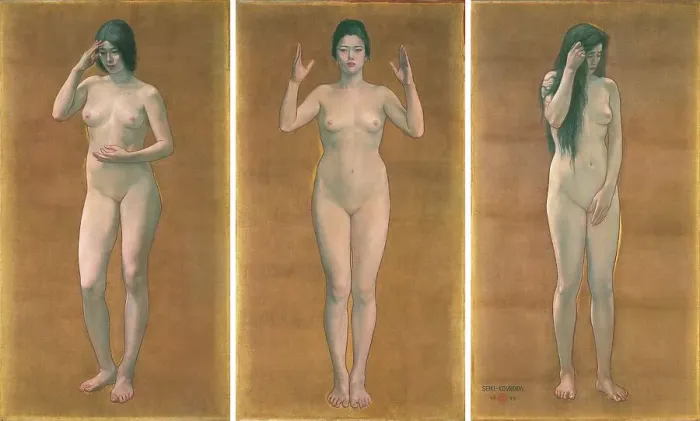 Framed Print : Wisdom, Impression, Sentiment (Triptych), 1899. Creator: Seiki; Kuroda (1866-1924) Framed Print : Wisdom, Impression, Sentiment (Triptych), 1899. Creator: Seiki; Kuroda (1866-1924)