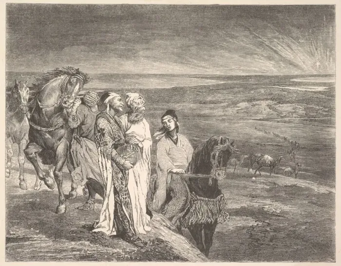 Framed Print : The Wise Men out of the East, 1868. Creator: John La Farge Framed Print : The Wise Men out of the East, 1868. Creator: John La Farge