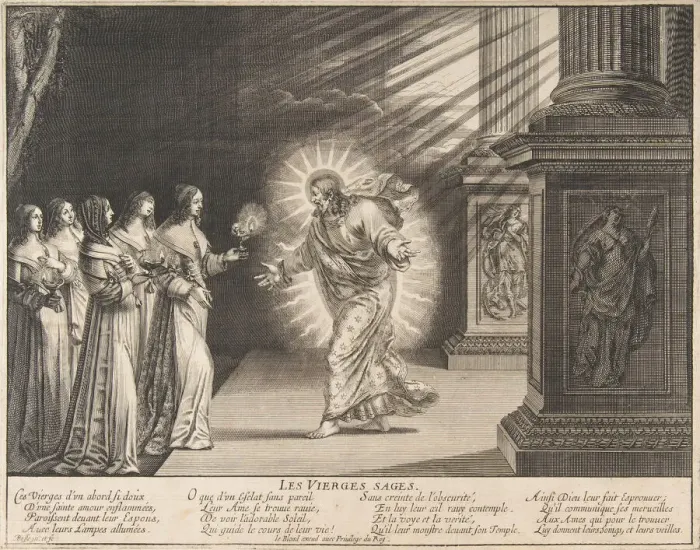 Framed Print : The Wise Virgins before Christ, ca. 1635. Creator: Abraham Bosse Framed Print : The Wise Virgins before Christ, ca. 1635. Creator: Abraham Bosse