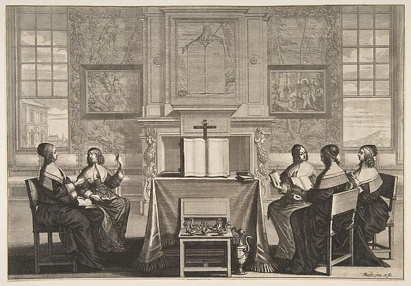 The Wise Virgins Conversing, ca. 1635. Creator: Abraham Bosse