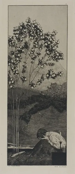 Framed Print : Wishes, plate three from A Glove, 1881. Creator: Max Klinger Framed Print : Wishes, plate three from A Glove, 1881. Creator: Max Klinger