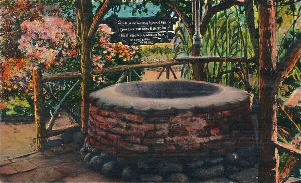 The Wishing Well at Ramonas Marriage Place, Old Town. San Diego, California, c1941