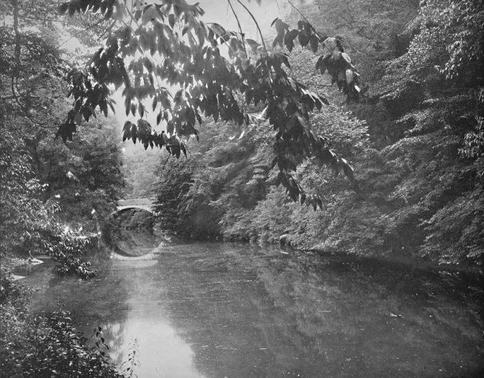 Framed Print : On Wissahickon Creek, Fairmount Park, Philadelphia, c1897. Creator: Unknown Framed Print : On Wissahickon Creek, Fairmount Park, Philadelphia, c1897. Creator: Unknown