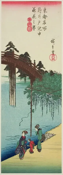 Framed Print : Wisteria in Full Bloom over the Pond at Kameido Shrine (Kameido ike chu fujibana no... c. 1835 / 38. Creator: Ando Hiroshige) Framed Print : Wisteria in Full Bloom over the Pond at Kameido Shrine (Kameido ike chu fujibana no... c. 1835 / 38. Creator: Ando Hiroshige)