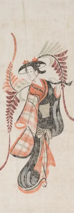 Framed Print : Wisteria Maiden (Fuji Musume), 17th century. Creator: Unknown Framed Print : Wisteria Maiden (Fuji Musume), 17th century. Creator: Unknown