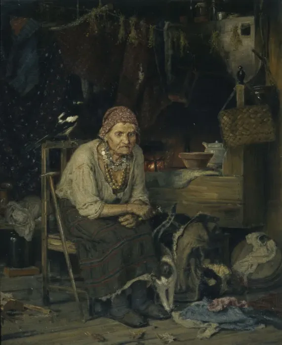 Framed Print : A Witch, 1879. Artist: Savitsky, Konstantin Apollonovich (1844-1905) Framed Print : A Witch, 1879. Artist: Savitsky, Konstantin Apollonovich (1844-1905)