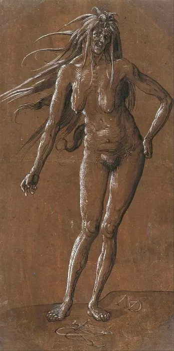 Framed Print : Witch. Artist: Manuel, Niklaus (ca. 1484-1530) Framed Print : Witch. Artist: Manuel, Niklaus (ca. 1484-1530)