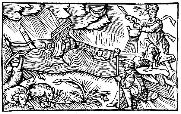 Witch raising a storm, 1562