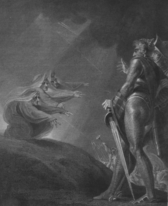 Framed Print : The Witches Appear to Macbeth and Banquo, c1820. Artist: William Bromley Framed Print : The Witches Appear to Macbeth and Banquo, c1820. Artist: William Bromley