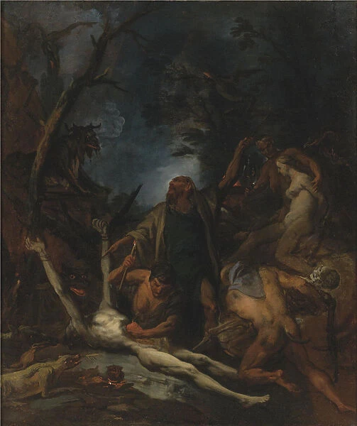 Witches at a black mass. Artist: Dandini, Ottaviano (ca 1706-1740)