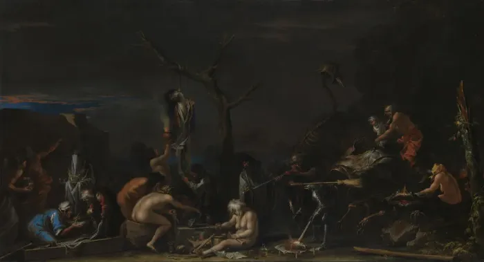 Framed Print : Witches at their Incantations, c. 1646. Artist: Rosa, Salvatore (1615-1673) Framed Print : Witches at their Incantations, c. 1646. Artist: Rosa, Salvatore (1615-1673)