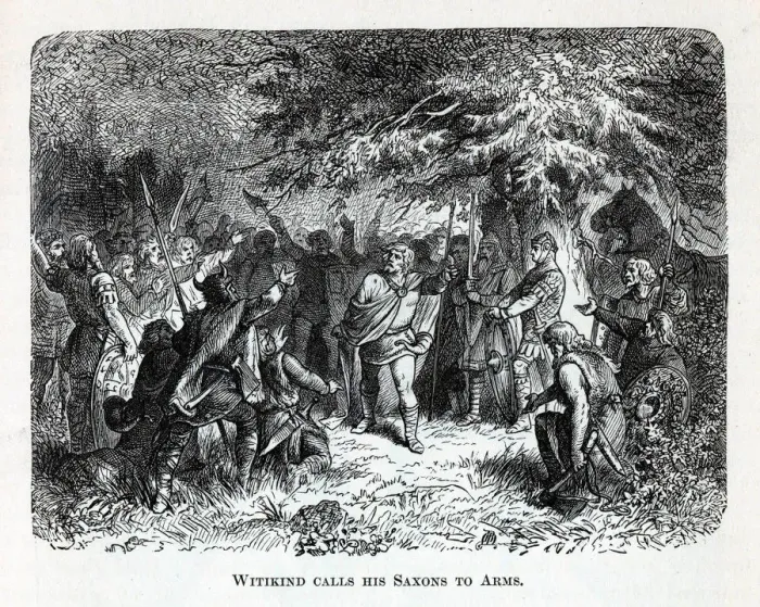 Framed Print : Wittekind calls his Saxons to Arms, 1882. Artist: Anonymous Framed Print : Wittekind calls his Saxons to Arms, 1882. Artist: Anonymous