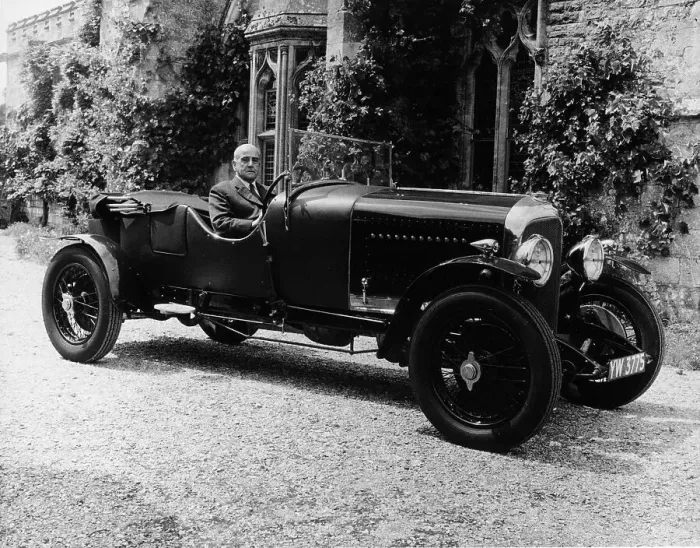 Framed Print : WO Bentley in the driving seat of a Bentley car
