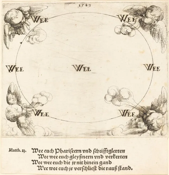 Framed Print : Woe is Pronounced on Covetousness, 1549. Creator: Augustin Hirschvogel Framed Print : Woe is Pronounced on Covetousness, 1549. Creator: Augustin Hirschvogel